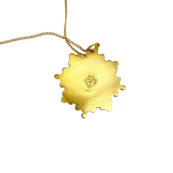 VIRGINS SAINTS & ANGELS VSA Cloister Sacred Heart Charm Necklace in Gold - Picture 7 of 8